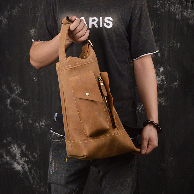 Li Ji | Original leather handmade | Mountaineering chest bag No. 017