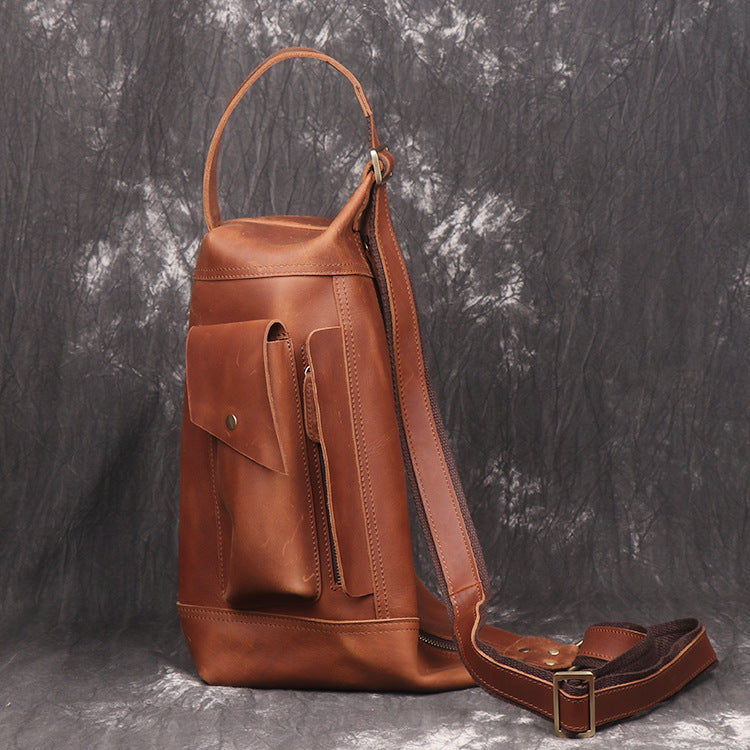 Li Ji | Original leather handmade | Mountaineering chest bag No. 017