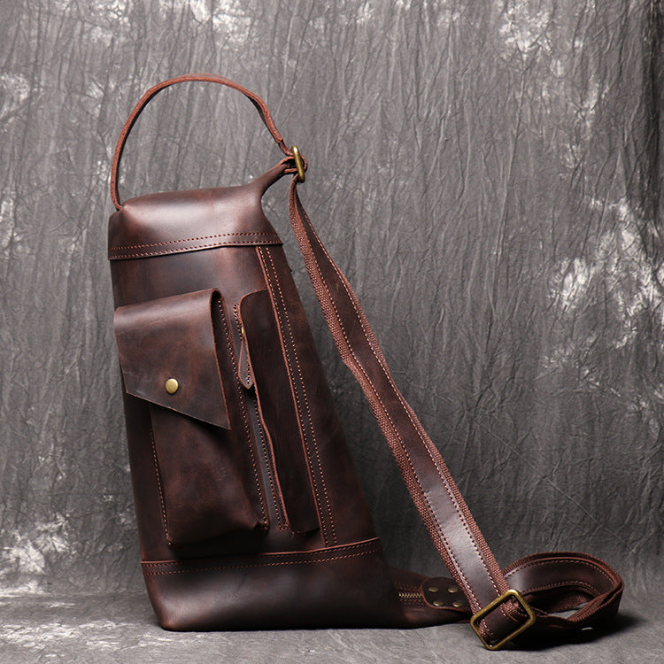 Li Ji | Original leather handmade | Mountaineering chest bag No. 017