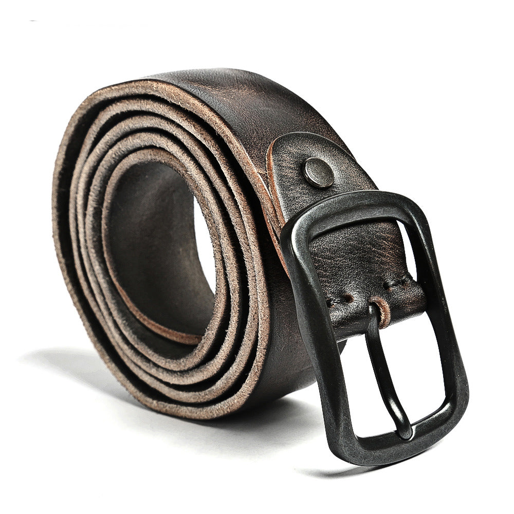 Li Ji | Handmade genuine leather | Tree paste leather pin buckle retro belt alloy steel buckle head No. 16051 