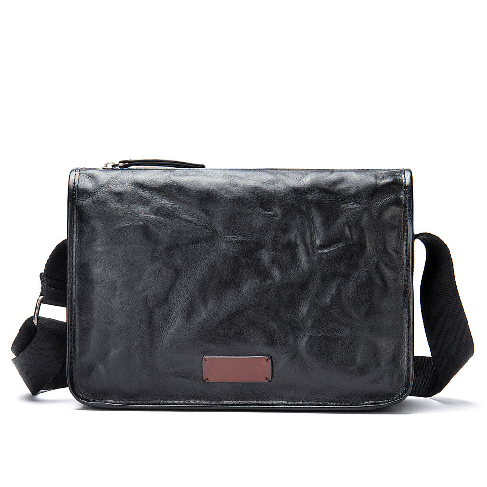 Li Ji | Original handmade leather | Horizontal first-layer cowhide hand-grabbed satchel bag No. 2160