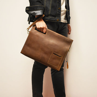 Li Ji | Original handmade leather | Envelope-shaped postman briefcase No. 3048