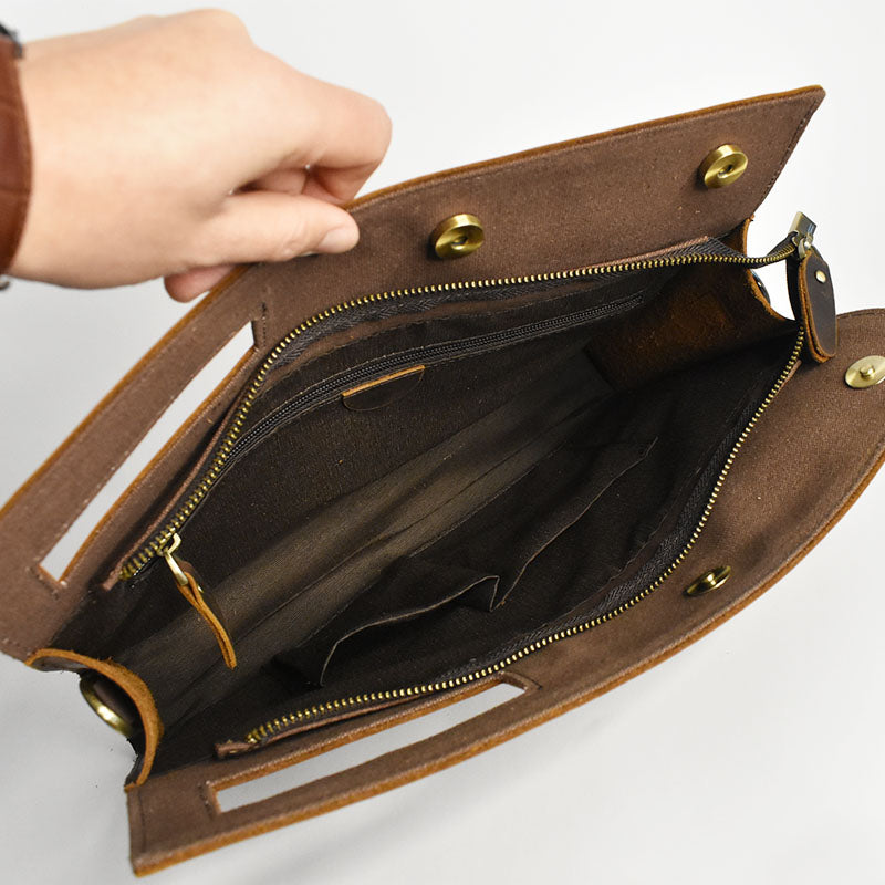 Li Ji | Original handmade leather | Envelope-shaped postman briefcase No. 3048