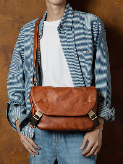 Li Ji | Original genuine leather handmade | ins trendy functional messenger bag No. 5110 