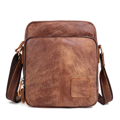 Li Ji | Original handmade leather | Matte cowhide square shoulder bag crossbody bag No. 6423 