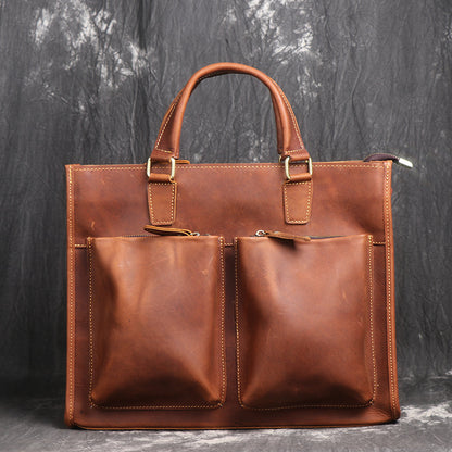 Li Ji | Original leather handmade | Three-dimensional bag portable briefcase No. 7073 