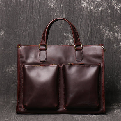 Li Ji | Original leather handmade | Three-dimensional bag portable briefcase No. 7073 