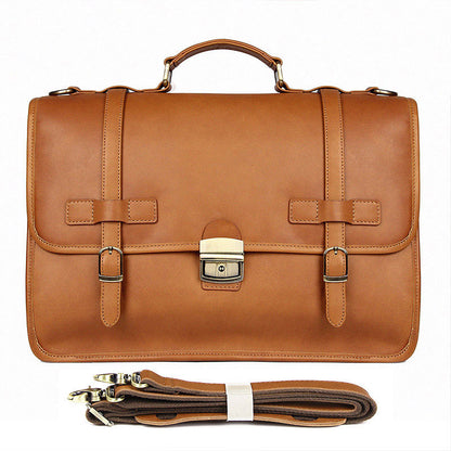 Li Ji | Original handmade leather | British style briefcase genuine leather exquisite business travel bag No. 7397 