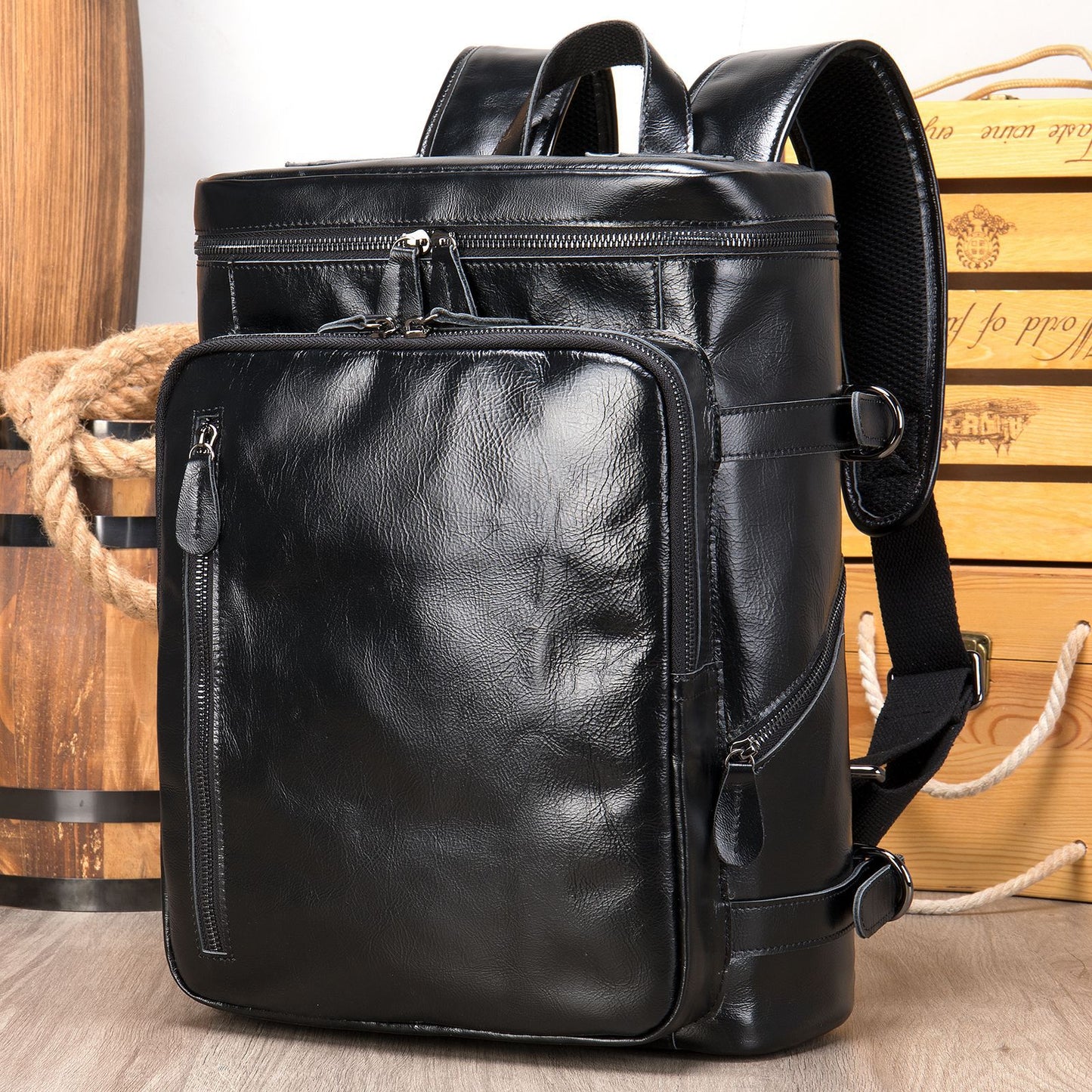 Li Ji | Original handmade | Korean version genuine leather laptop backpack No. 7482 