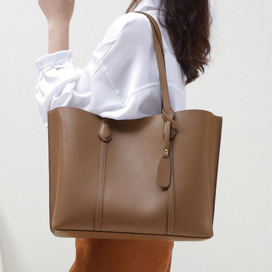 Li Ji | Original handmade leather | Split cow leather tote large bag No. 7967 