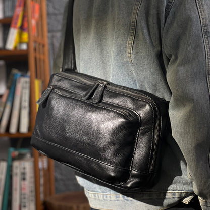 Li Ji | Original handmade leather | First-layer cowhide satchel &amp; messenger bag No. 8204