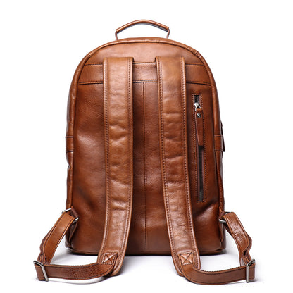 Li Ji | Original handmade leather | Curved first-layer cowhide backpack No. 88120 