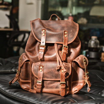 Li Ji | Original leather handmade | European and American outdoor travel and mountaineering backpack No. 9508-3