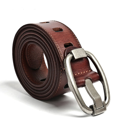 Li Ji | Original handmade genuine leather | First layer cowhide paste leather pin buckle belt BELT No. 15047 