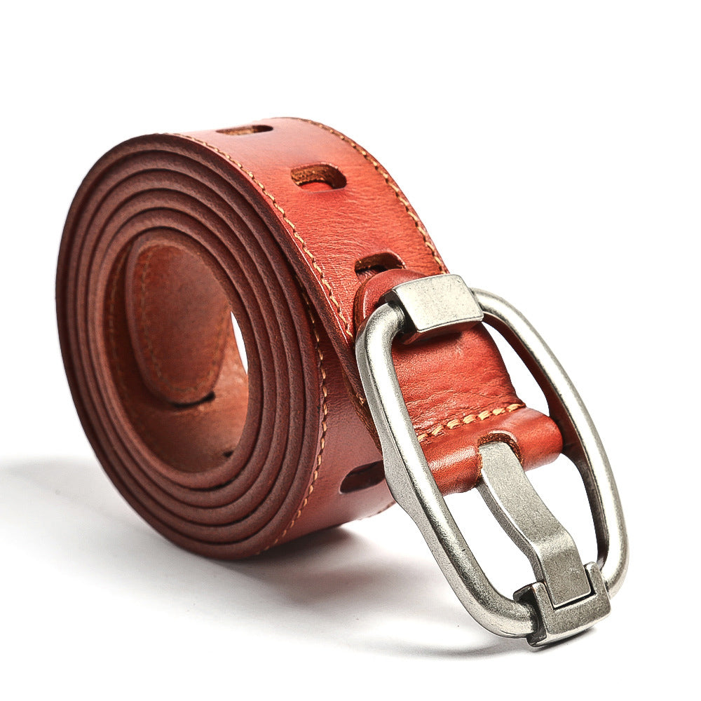 Li Ji | Original handmade genuine leather | First layer cowhide paste leather pin buckle belt BELT No. 15047 