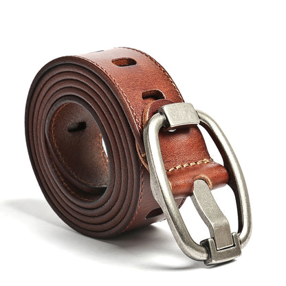 Li Ji | Original handmade genuine leather | First layer cowhide paste leather pin buckle belt BELT No. 15047 