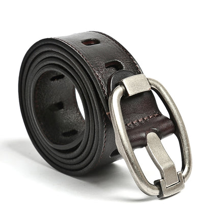 Li Ji | Original handmade genuine leather | First layer cowhide paste leather pin buckle belt BELT No. 15047 