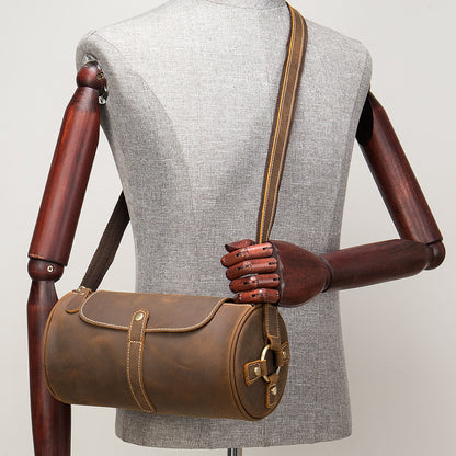 Li Ji | Original leather handmade | Vietnam first layer cowhide cylindrical shoulder bag No. 1179