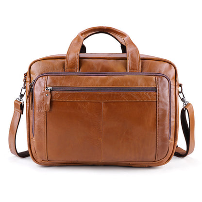 Li Ji | Original handmade leather | Retro briefcase Briefcase business handbag genuine leather bag No. 6476