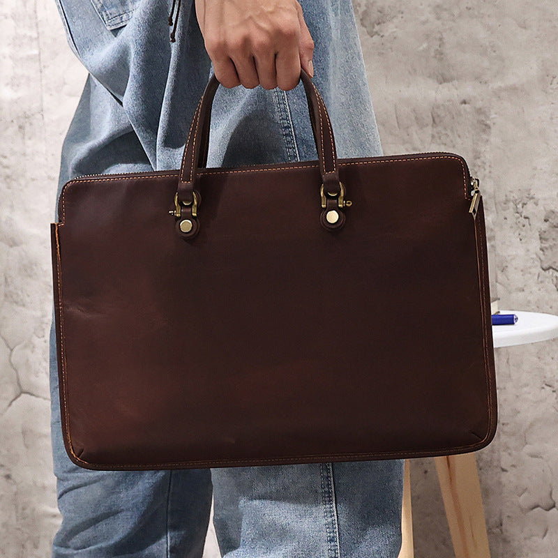 Li Ji | Original handmade genuine leather | 绽INDUSTRIAL PRODUCTS HONGの fine light cow leather business bag No. 2120