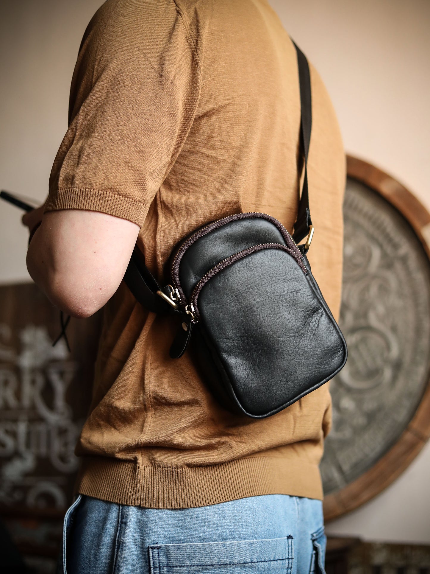 Li Ji | Original leather handmade | Japanese ins style cowhide vertical shoulder bag No. 129 