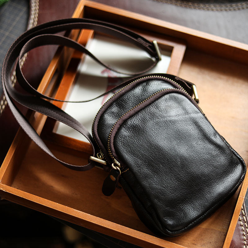 Li Ji | Original leather handmade | Japanese ins style cowhide vertical shoulder bag No. 129 