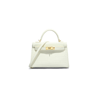 Li Ji | First-layer cowhide second-generation soft leather Kelly crocodile pattern bag No. 1487