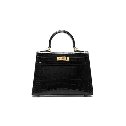 Li Ji | First-layer cowhide second-generation soft leather Kelly crocodile pattern bag No. 1487