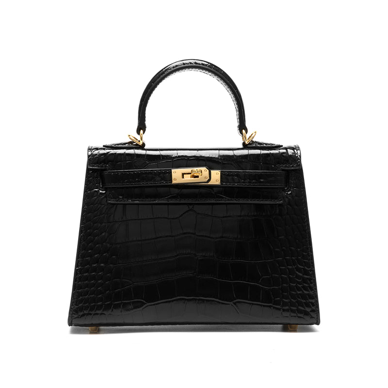 Li Ji | First-layer cowhide second-generation soft leather Kelly crocodile pattern bag No. 1487