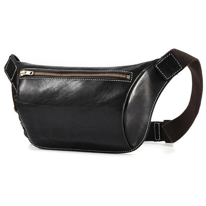 Li Ji | Original handmade | Vegetable-tanned leather sports waist bag and leather chest bag No. 6650