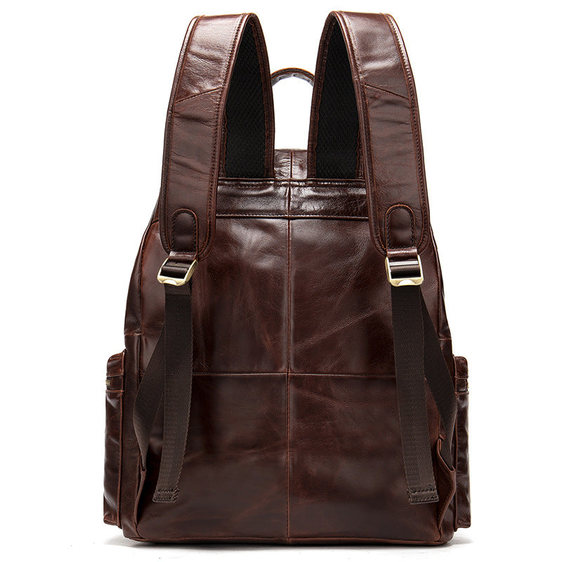 Li Ji | Original handmade | Oil-waxed leather covered waterproof backpack No. 8507