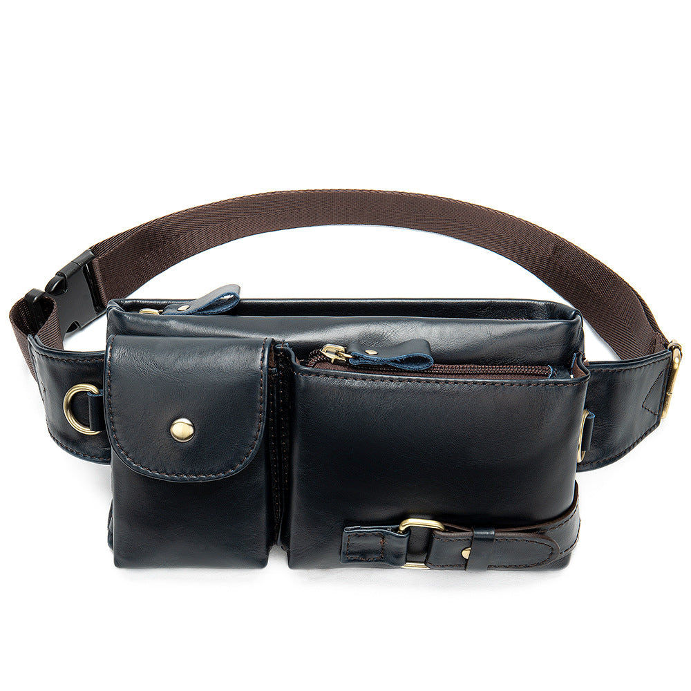 Li Ji | Original handmade | Korean style genuine leather waist bag mobile phone shoulder bag No. 9080