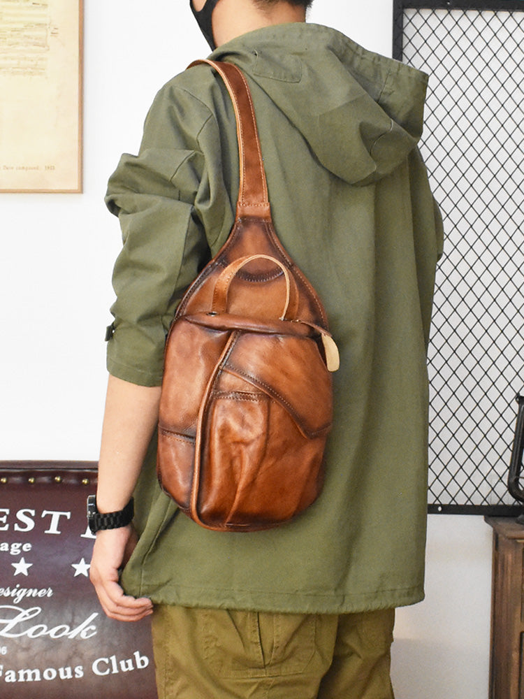 Li Ji | Genuine Leather Original | Vegetable-tanned cowhide hand-rubbed shoulder bag No. LD016