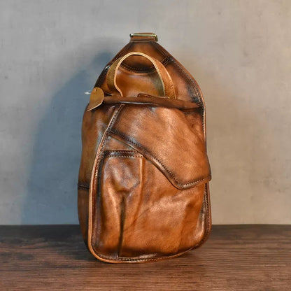 Li Ji | Genuine Leather Original | Vegetable-tanned cowhide hand-rubbed shoulder bag No. LD016