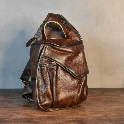 Li Ji | Genuine Leather Original | Vegetable-tanned cowhide hand-rubbed shoulder bag No. LD016