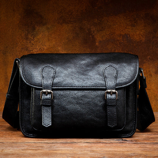 Li Ji | Original genuine leather | Hand-rubbed first-layer cowhide ins functional messenger bag No. 3516