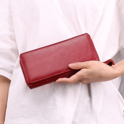 Li Ji | Original handmade | First-layer cowhide genuine leather RFID anti-magnetic multi-card slot Wallet long wallet No. 9376