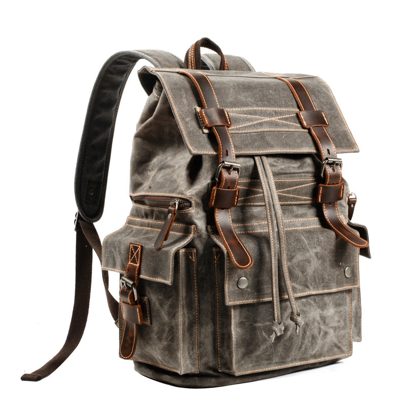 Li Ji | Original handmade | European and American style khaki backpack tool motorcycle No. 9504