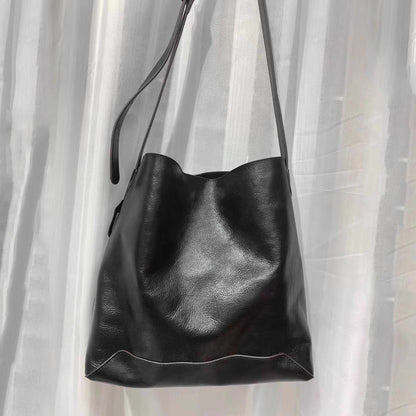 Li Ji | Original handmade leather | Korean vegetable tanned cowhide retro large-capacity tote bag No. H3019