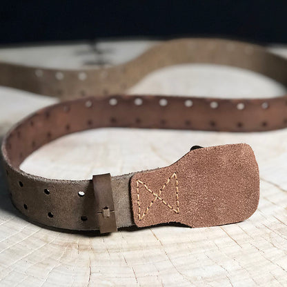 Li Ji | Original handmade leather | Double-pin buckle belt - Men's distressed wash No. 1115 