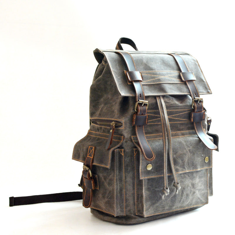 Li Ji | Original handmade | European and American style khaki backpack tool motorcycle No. 9504