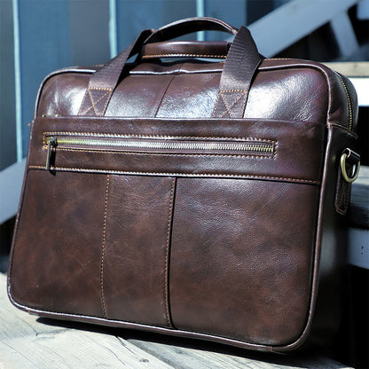 Li Ji | Original handmade genuine leather | Lightweight business briefcase No. 6523 