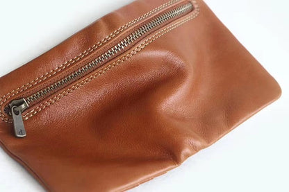 Li Ji | Original genuine leather handmade | Zipper short wallet No. 5001