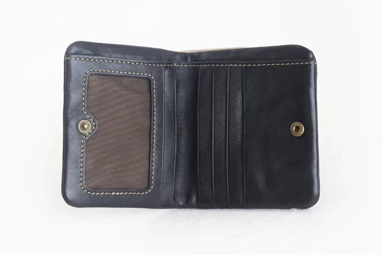 Li Ji | Original genuine leather handmade | Zipper short wallet No. 5001