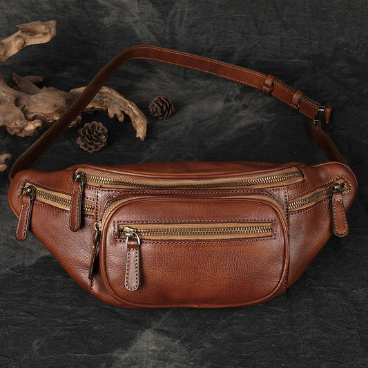 Li Ji | Original leather handmade | Dumpling small shoulder bag for men and women No. 21006