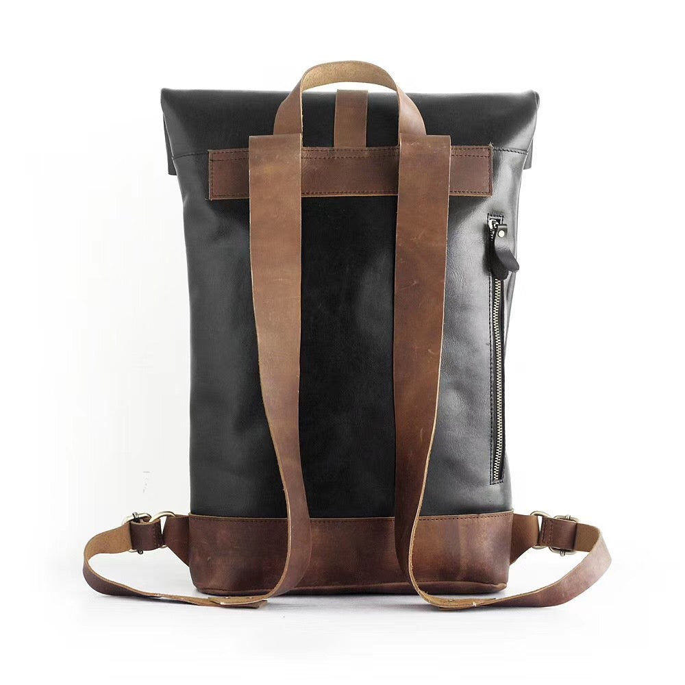 Li Ji | Original leather handmade | Color block backpack No. 1862