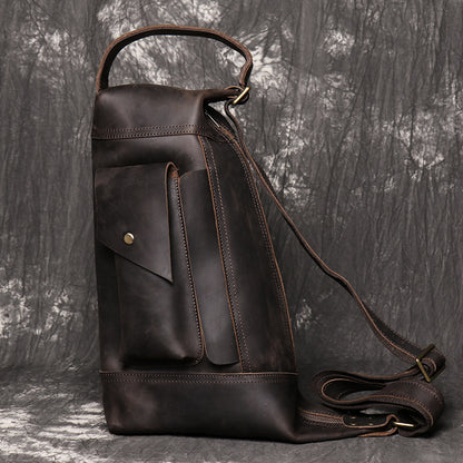 Li Ji | Original leather handmade | Mountaineering chest bag No. 017