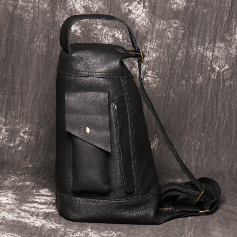 Li Ji | Original leather handmade | Mountaineering chest bag No. 017