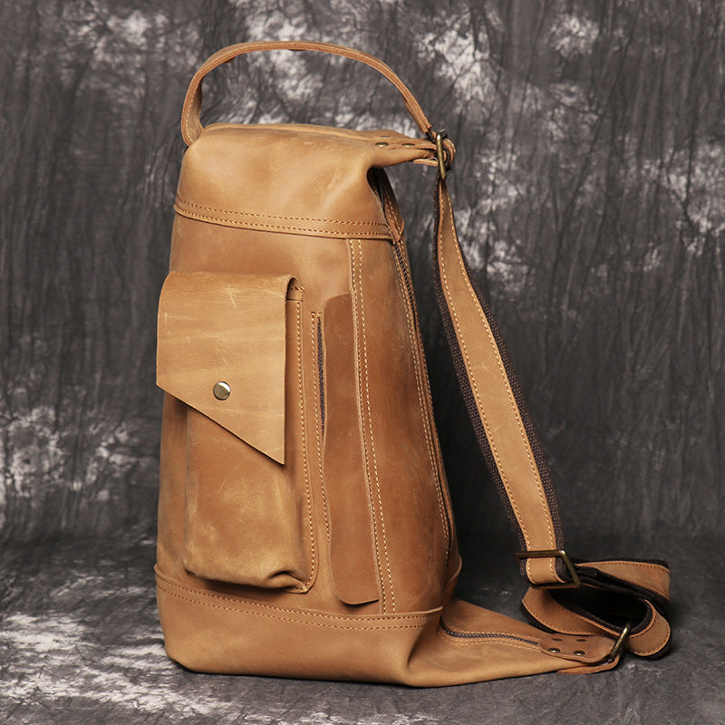 Li Ji | Original leather handmade | Mountaineering chest bag No. 017