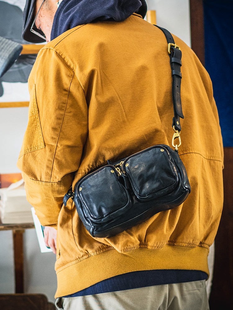 Li Ji | Original handmade leather goods | Refined version of genuine leather chest bag/shoulder bag No. 214